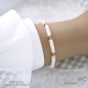 Bracelet nacre blanche et plaqué or, bohème chic, fait man, création by Alicia