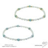 bracelet en plaqué or ou en argent avec nacre et amazonite, fait main