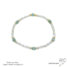 Bracelet nacre blanche, amazonite et plaqué or, fait man en France