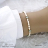 Bracelet nacre blanche et amazonite, bohème chic, fait man, création by Alicia