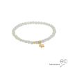 bracelet étoile dorée et nacre, femme, délicat, fin, pierre naturelle
