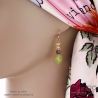Boucles d'oreilles en calcédoine verte, citrine et améthyste, pierres naturelles, fait main, création by Alicia