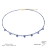 collier pierre naturelle tanzanite gouttes, finition plaqué or ou argent, fait main
