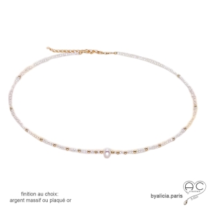 collier délicat en perles de culture réalisé à la main en France