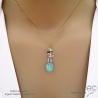 Collier pendentif en calcédoine aqua, fluorite et améthyste claire, pierres naturelles pastel, fait main, création by Alicia