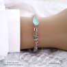 Bracelet pierres semi-précieuses pastel calcédoine fluorite plaqué or ou argent fait main en France