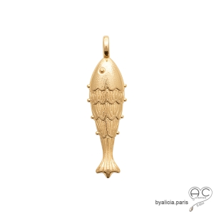 pendentif poisson plaqué or bijou symbolique