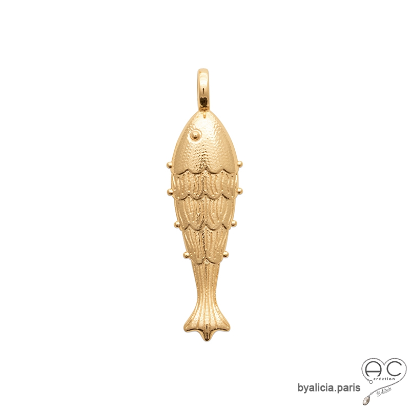 pendentif poisson plaqué or bijou symbolique