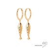 boucles oreilles poisson créoles plaqué or zirconiums colorés