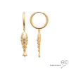 boucles oreilles poisson plaqué or zirconiums colorés