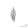Pendentif plume en argent 925 rhodié, collier ras du cou, femme