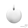Pendentif grande médaille ronde, bombée des deux côtés en argent 925 rhodié