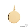 Pendentif grande médaille ronde en plaqué or