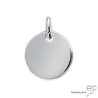 Pendentif médaille ronde, taille moyenne en argent 925 rhodié
