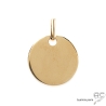 Pendentif médaille ronde, taille moyenne en plaqué or