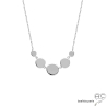 Collier avec multiples médailles rondes en argent 925 rhodié