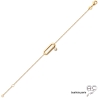 Bracelet femme barrette plaqué or avec  zirconium brillant mobile