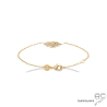 bracelet plume sur chaîne fine, plaqué or