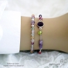 pierre fluorite et argent bracelet pastel fin fabriqué à la main sur mesure à l'atelier en France
