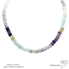 Collier fluorite, ras de cou plaqué or ou argent et pierre semi-précieuse pastel fait main en France