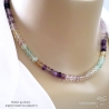 collier pierre naturelle fluorine, plaqué or ou argent, ras de cou pastel femme, fait main