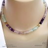 collier artisanal pierre naturelle fluorine finition plaqué or ou argent