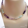 collier artisanal pierre naturelle fluorine finition plaqué or ou argent