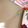 Boucles d'oreilles chrysoprase gouttes, argent massif 925, pierres fines vertes, pendantes, création by Alicia