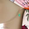 Boucles d'oreilles chrysoprase goutte, plaqué or, pierre naturelle verte, fait main, création by Alicia