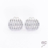 Boucles d'oreilles anneaux multiples, petites demi créoles argent 925 rhodié zirconium