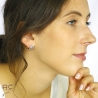 Boucles d'oreilles anneaux multiples, petites demi créoles plaque or zirconium