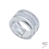 Bague anneaux multiples sertie zirconium blanc argent 925 rhodié 