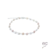 Bracelet pierre semi-précieuse opale rose et plaqué or
