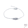 Bracelet plume argent 925 rhodié 