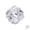 Bague anneau tressé large serti zirconium blanc enargent 925 rhodié