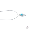 Collier turquoise serti sur un triangle martelé en argent 925 