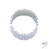 Bague anneau large serti tour complet de zirconium blanc sur argent 925 rhodié